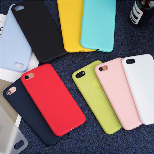 Luxury Soft Back Matte Color Cases for iPhone 7 plus 8 6 6s X XS max XR 5 5s SE  Case Shockproof TPU Silicone Back Cover Capa