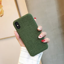 Load image into Gallery viewer, Moskado Plush Fabrics Phone Case For Apple iPhone X 8 7 6s 6 Plus Warm Plush Fashion Soft Color Back Cover Cases Capa Fundas