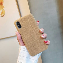 Load image into Gallery viewer, Moskado Plush Fabrics Phone Case For Apple iPhone X 8 7 6s 6 Plus Warm Plush Fashion Soft Color Back Cover Cases Capa Fundas