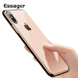 Essager Silicone Phone Case For iPhone XS Max XR X 8 7 6 6S S Plus 5 5S Ultra Thin Clear Cover Case For iPhone 8Plus 7Plus Coque