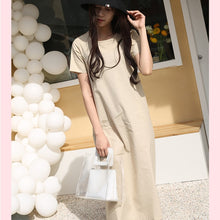 Load image into Gallery viewer, summer new women&#39;s maxi dress solid color Work Business Casual Party round neck loose  short sleeve over the knee A word dress