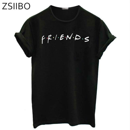 tshirt women t shirt friends black new hot style letter friends print short sleeve t-shirts Europe vestidos ropa mujer TX115